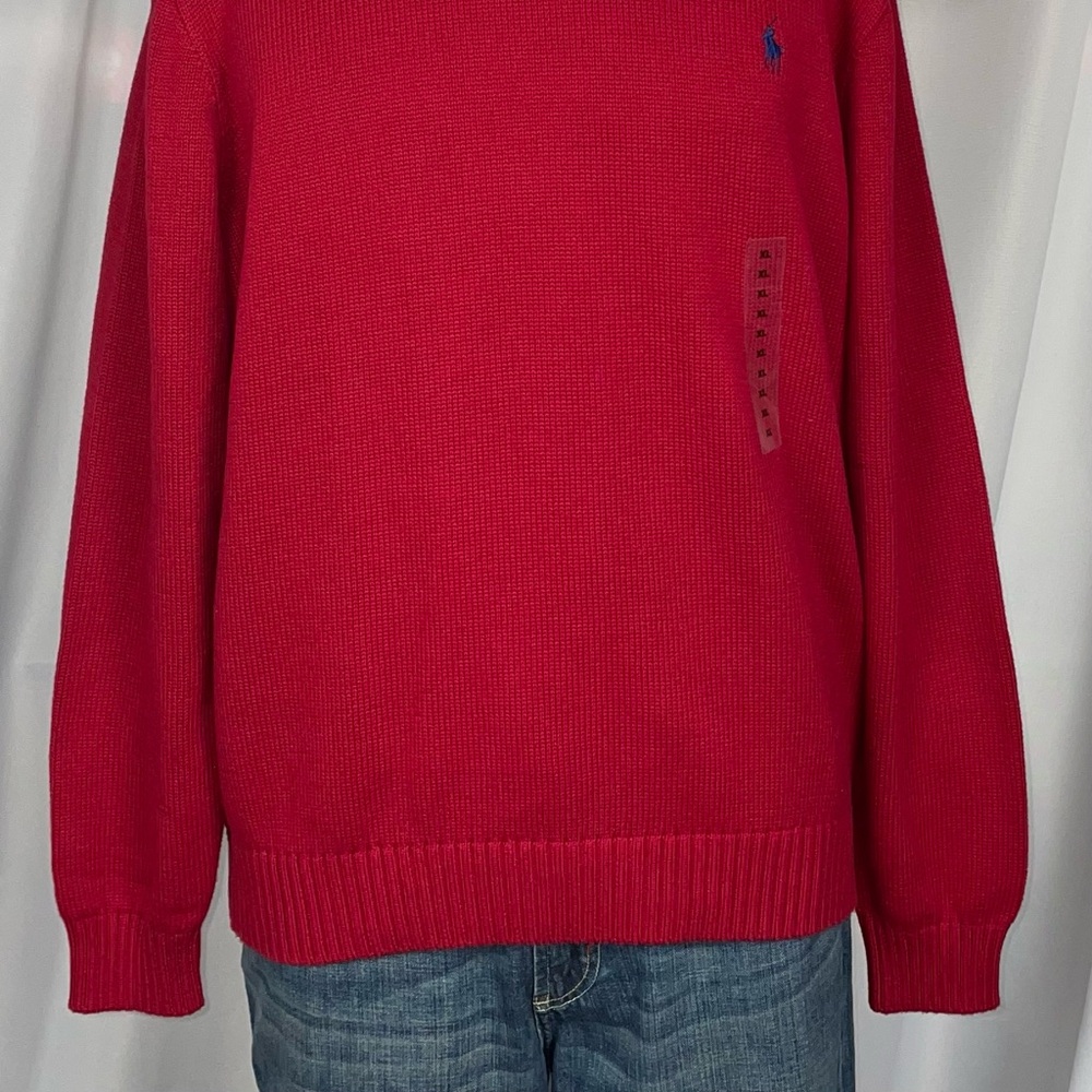 Polo Ralph Lauren Red Blue Poloman Crewneck Sweater Brand New XL Retail $125.00 - Picture 3 of 6